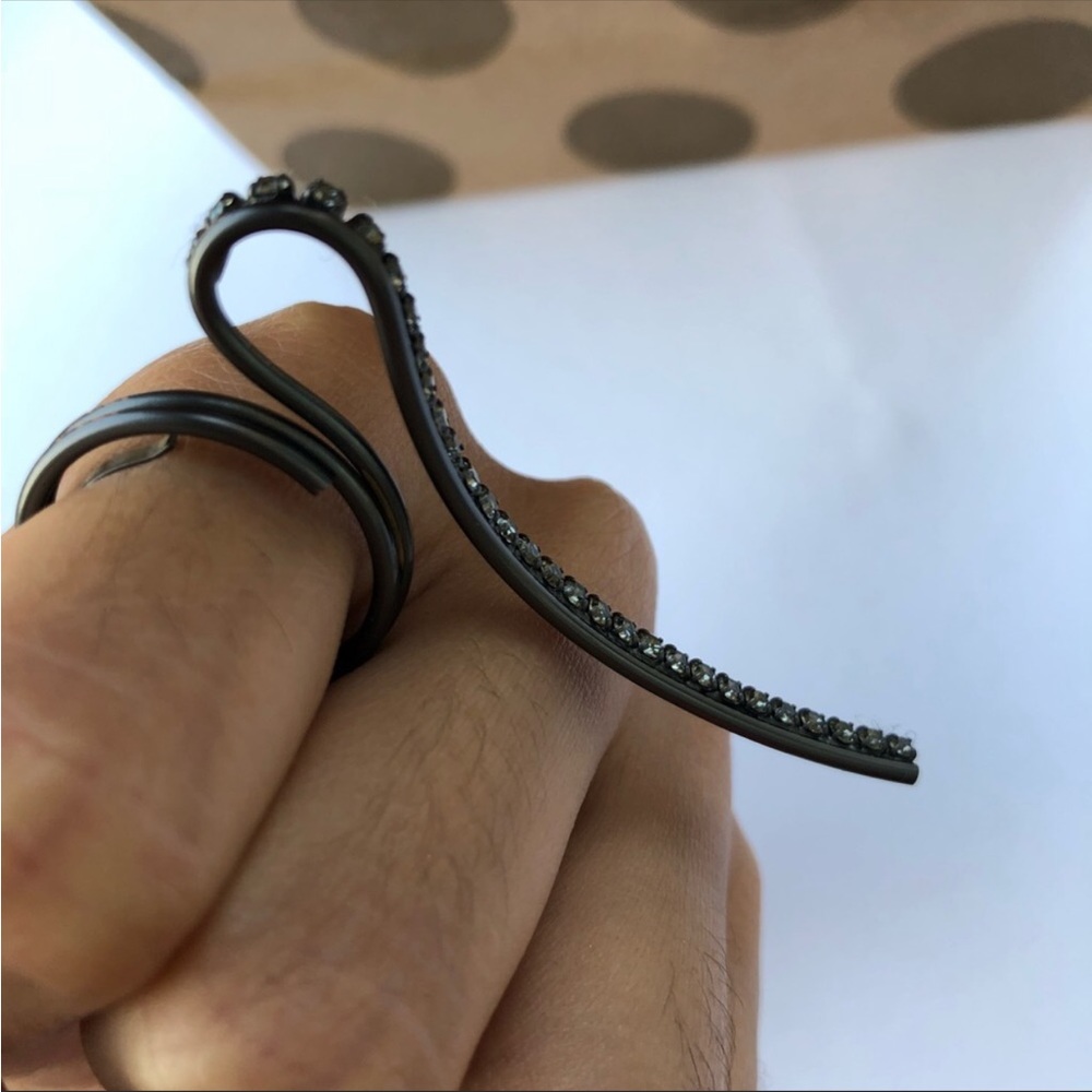 Jones New York Rhinestone Metal Bar Ring
